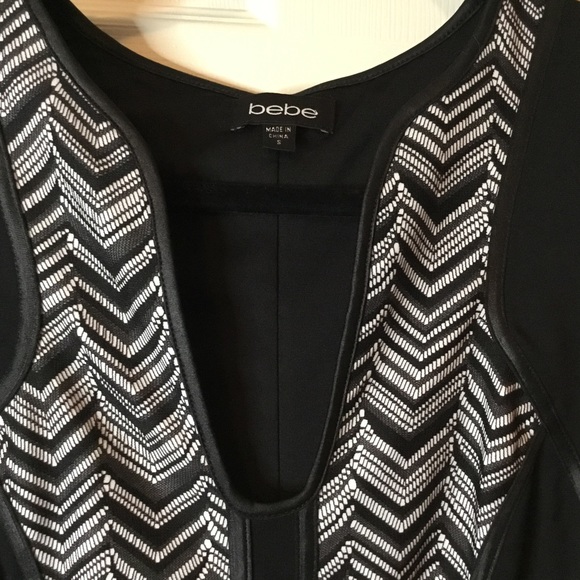 Bebe Black & White Sleeveless Bodycon Dress - S - Picture 6 of 11